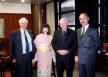 President Dr. Ito had a discussion at the U.S. Embassy, Tokyo, L to R: Lord Sandberg, C.B.E., President Ito, The U.S. Ambassador to Japan, Mr. Howard H. Baker Jr. and Prof. Yukinobu Mori, hon. Dr/President, Global Soken, Inc.